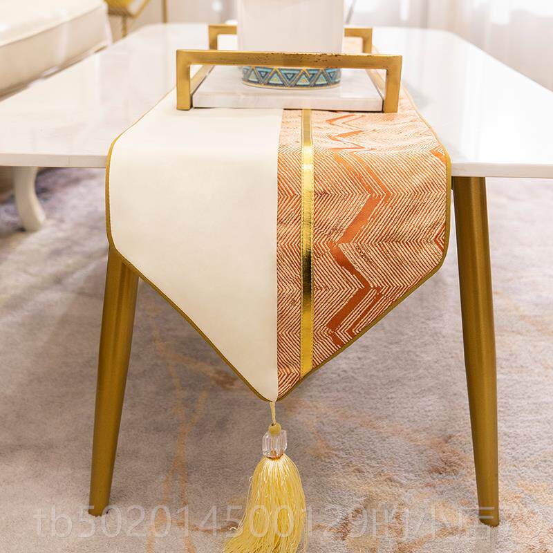 高档现代简约美北轻奢式欧式桌旗欧式茶长几餐布桌茶桌布条床旗床