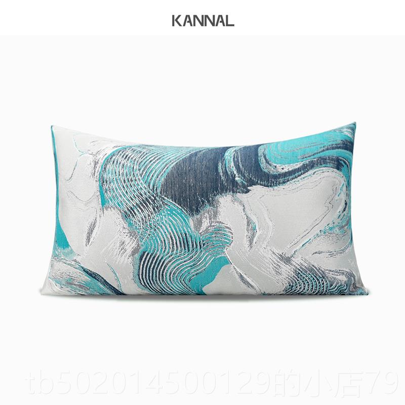 高档“舞墨”新中国风湖楼绿房墨抽象枕头样沙发枕头板售处民宿方