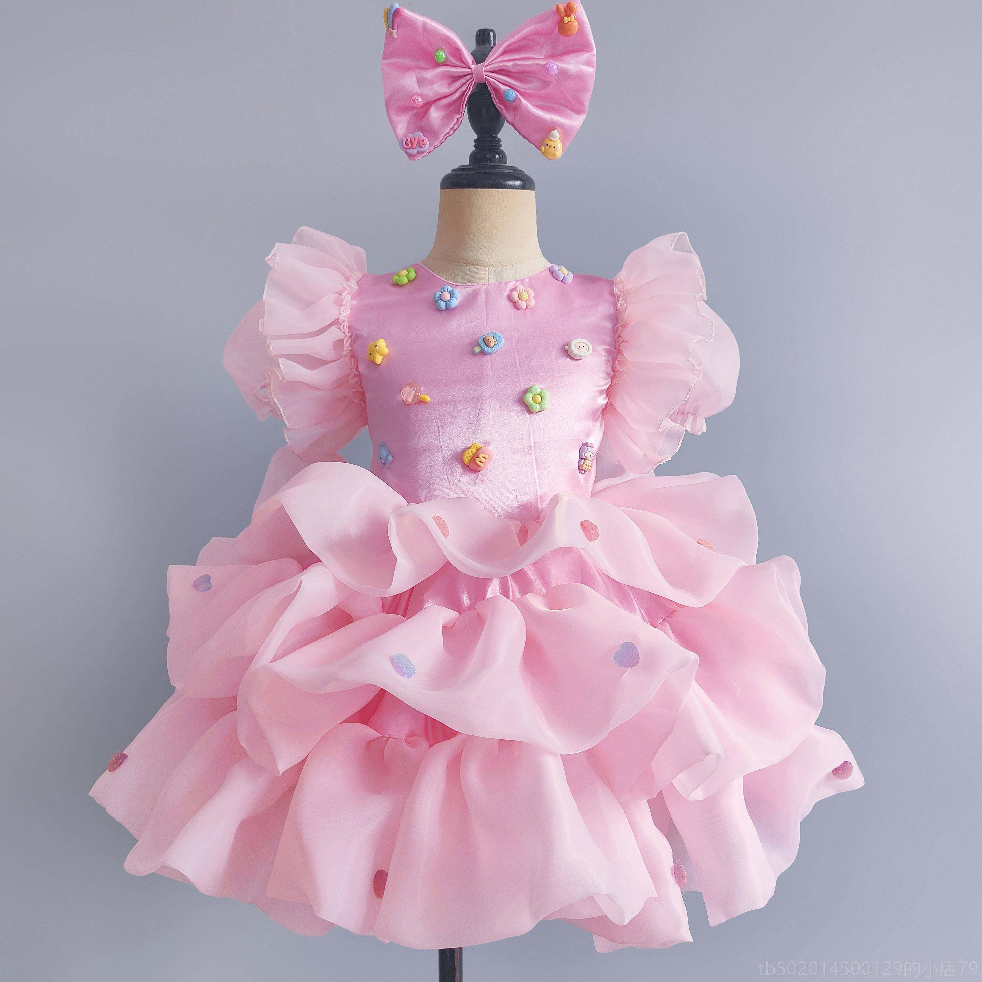 高档儿童出服女童舞台彩装芭蕾幼儿表演蓬蓬裙演公亮主片七飞飞袖