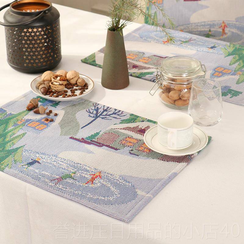 正品ek茶lund冬季生活e提花桌旗几北欧美式轻奢高档餐桌布电视柜