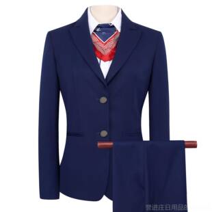 正品新款交通银行女西交行西行服工作裤服交行装交行宝服蓝色西服