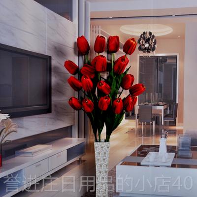 正品花大4真头仿郁金香绢花假花室客厅落地插花内装饰艺塑料干花