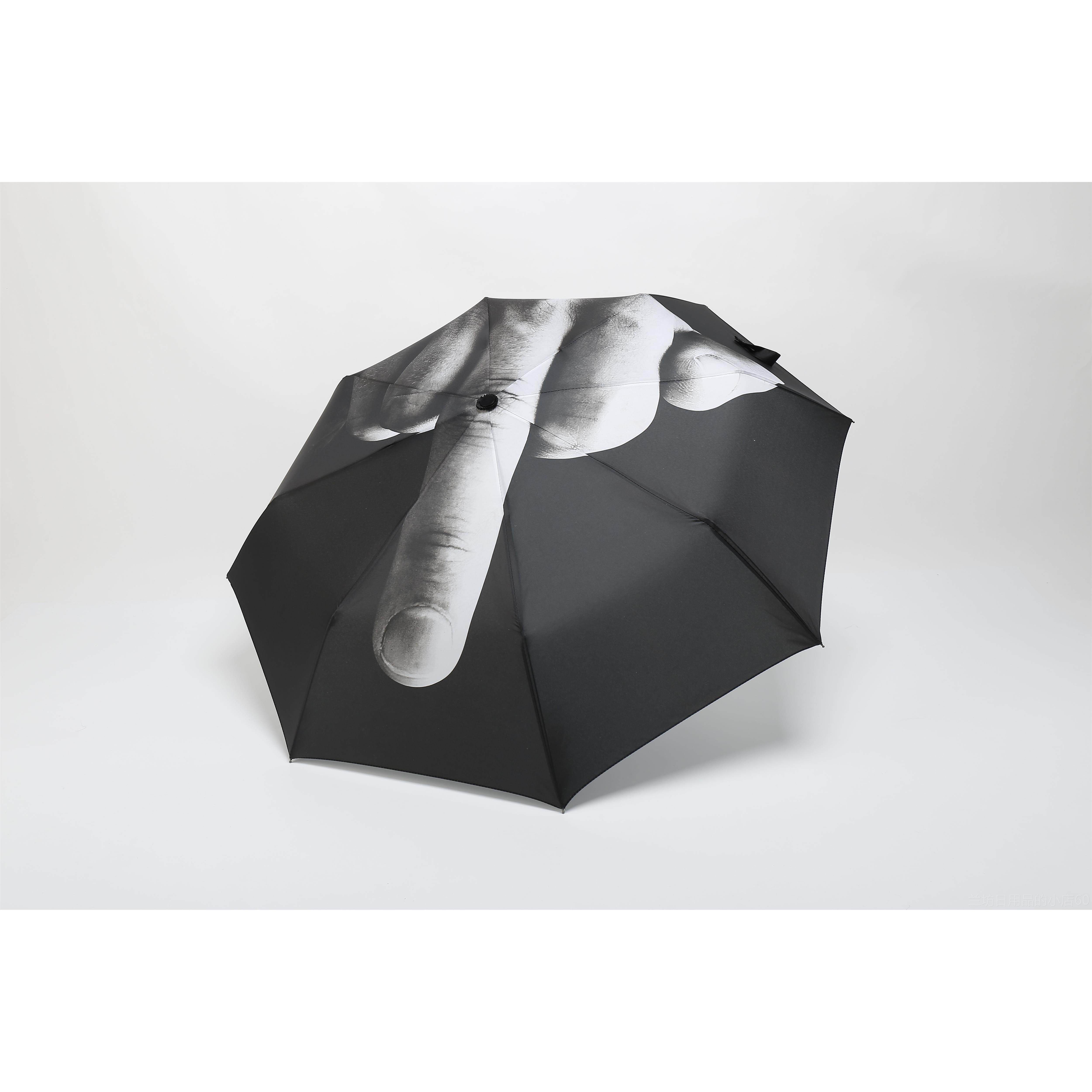 高档个性中创叠意竖指雨中伞 自动开收折晴雨两用潮流学生伞指鄙