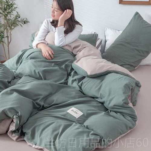 高档纯色四件套1.8被套洗棉1.5水床单人生宿学舍1m.2米三件套床上