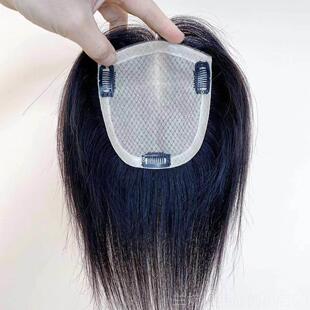 高档假发发真头发双片递针头顶发片女彷真头皮遮盖白发增量无痕蓬