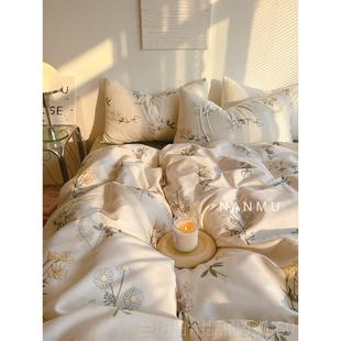 高档西里|森系ins花小清新1田园风纯棉西四件套小碎全棉三件套.5