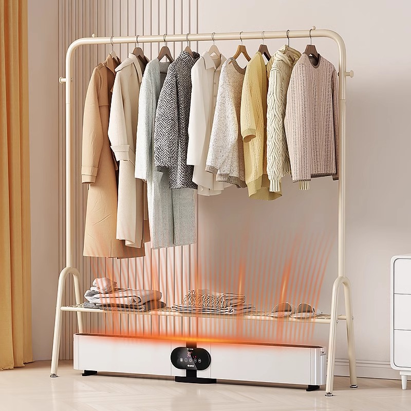 踢脚板取暖器烘衣架专用晾衣架落地卧室简易贴脚线挂衣烘干暖气片