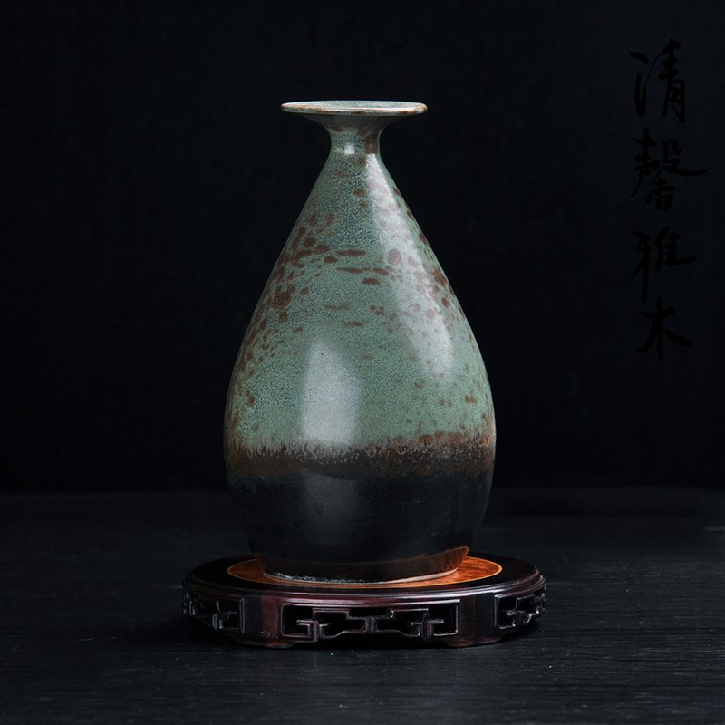 红木雕嵌瘿木核桃古董文玩把件玉石印章微型盆景摆件底座复古中式