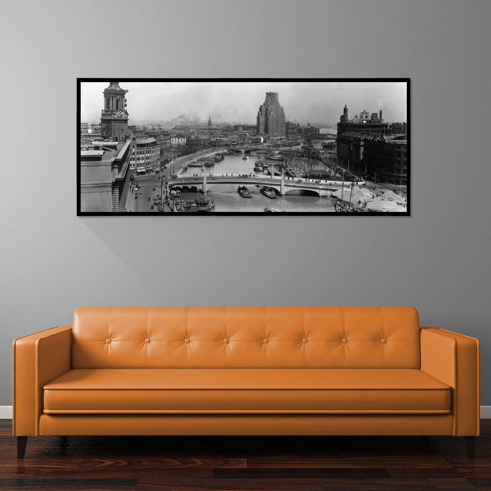 黑白老照片相片墙复古怀旧装饰画中式饭店画老上海餐厅挂画壁画