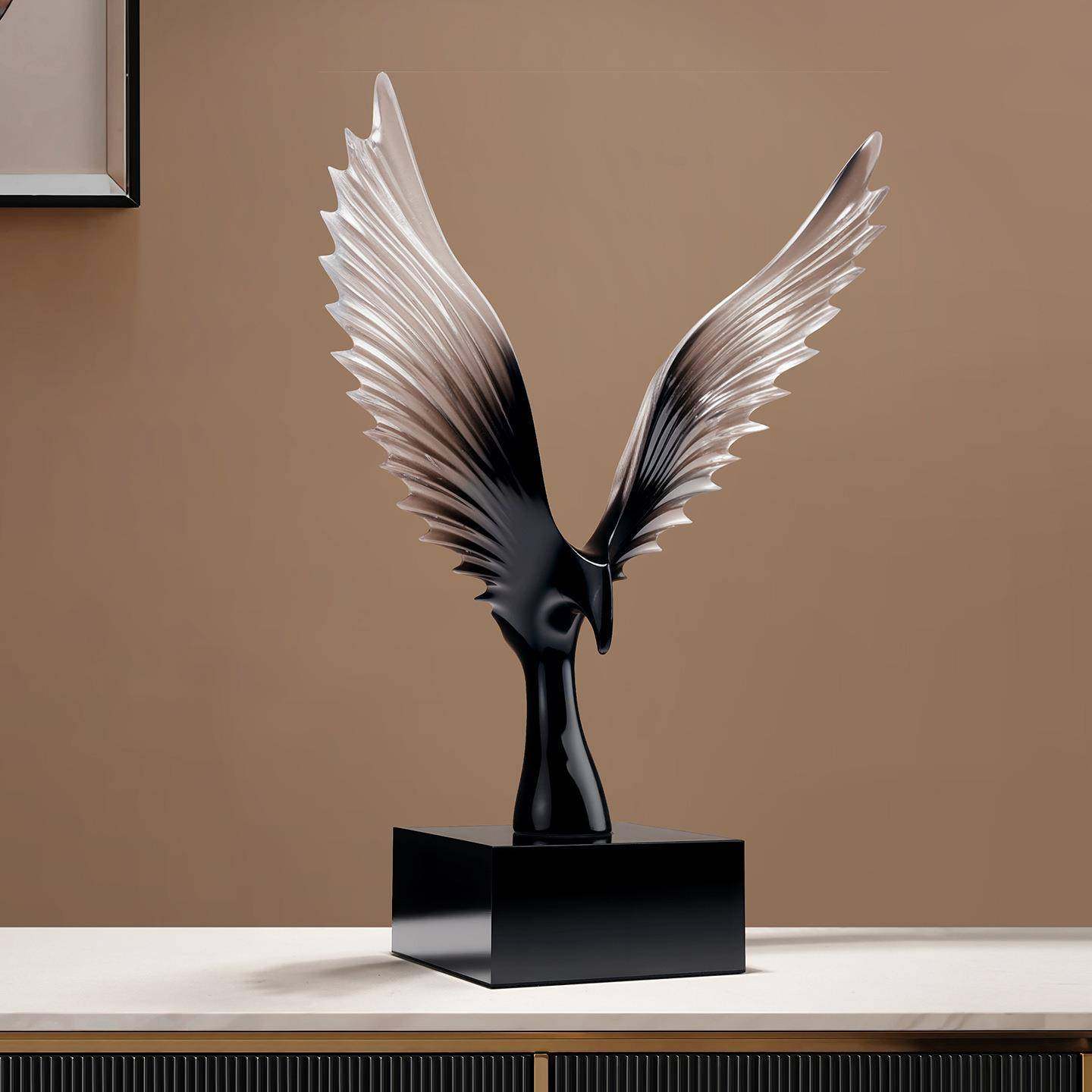 中式大鹏展翅轻奢摆件创意艺术软装现代简约客厅办公室酒柜装饰品