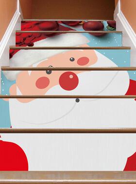 SLT032圣诞节圣诞老人楼梯贴可移水防时尚台阶装饰墙贴家居