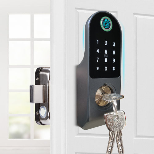 家用老式防盗门不锈钢电子公寓密码锁木门大铁门智能锁牛头指纹锁