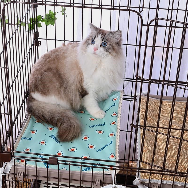 夏季冰丝凉席宠物猫笼垫子猫笼平台垫可捆绑夏天降温猫凉垫猫咪垫