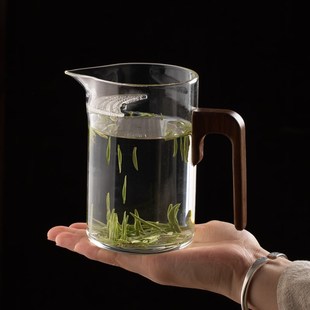 鹰嘴泡茶壶玻璃夏天绿茶泡茶器耐高温月牙过滤透明小茶壶茶漏一体