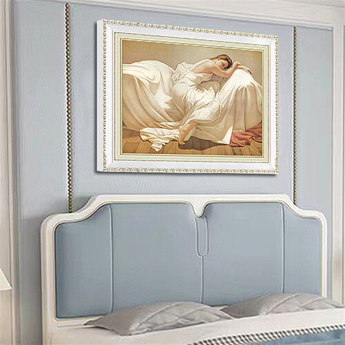 睡美人单幅壁画欧式风格卧室挂画简欧餐厅装饰画房间床头背景墙画