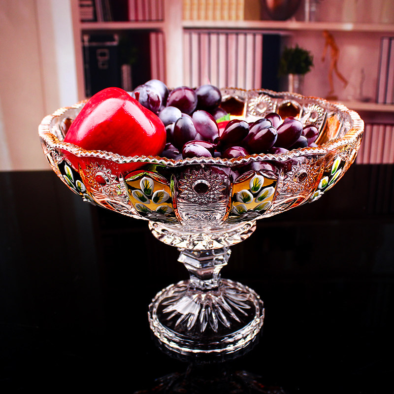 奢华珐琅花描金花瓶桌面插花器客厅摆件大号果斗高脚果斗水果盘,家居饰品,花瓶,淘宝优惠券,粉丝福利购,淘宝优惠卷