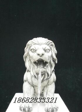 促销现代鱼池水景假山装饰动物摆设仿真狮子流水喷泉工艺品摆饰