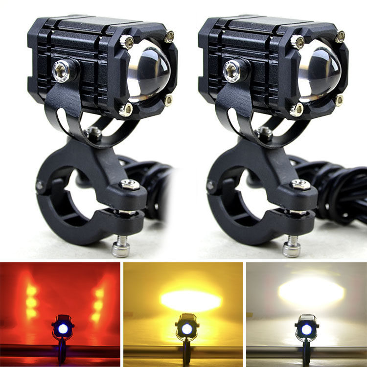 摩托车电动车超亮聚光LED透镜恶魔眼爆闪射灯双色远近光铺路一体,摩托车/装备/配件,摩托车车灯,淘宝优惠券,粉丝福利购,淘宝优惠卷
