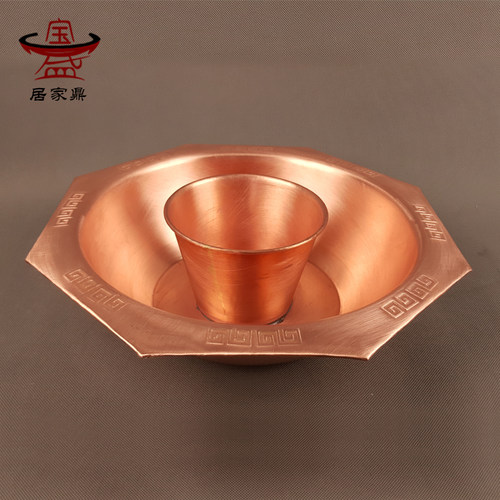 重庆火锅子母锅紫铜火锅电磁炉铜火锅加厚铜锅火锅店专用锅火锅盆