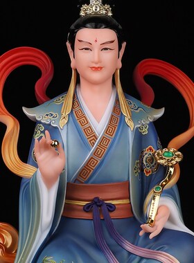 新款汉白玉九姑娘九公子神像青丘女帝家居工艺品装饰桌面精致摆件