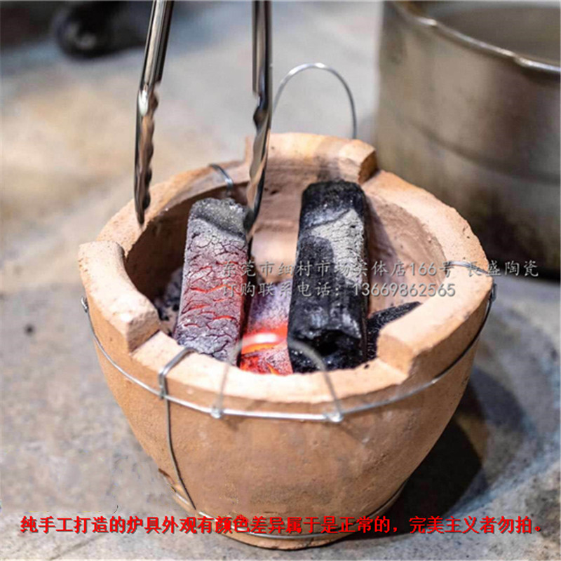 炭炉木炭炉火锅炉传统手工土炉子老式红泥炉瓦片烧烤泥炉烧烤商用