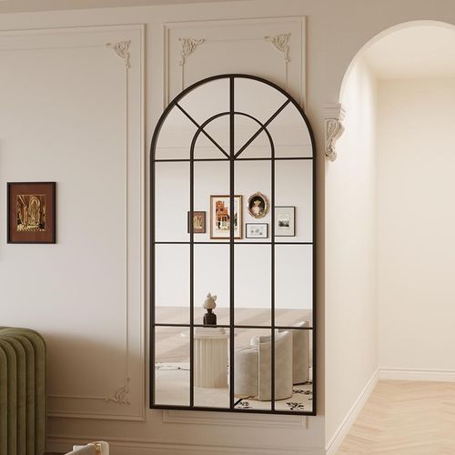 法式复古全身镜家用卧室客厅壁挂墙玄关高级感装饰镜落地式穿衣镜