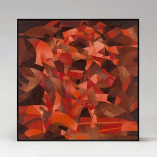 现代客厅抽象装饰画高级感法式简欧艺术油画餐厅挂画红色玄关壁画