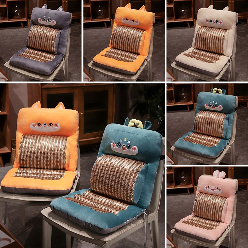 夏季凉席坐垫凉垫屁垫办公室久坐靠背一体学生座椅垫透气椅子垫子