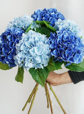 手感保湿逼真绣球花仿真花高级仿生花假花摆设餐桌花插花装饰摆件