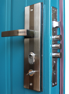 蓝色防盗门家用进户门入户门单门学校教室门储藏室外钢质门工程门