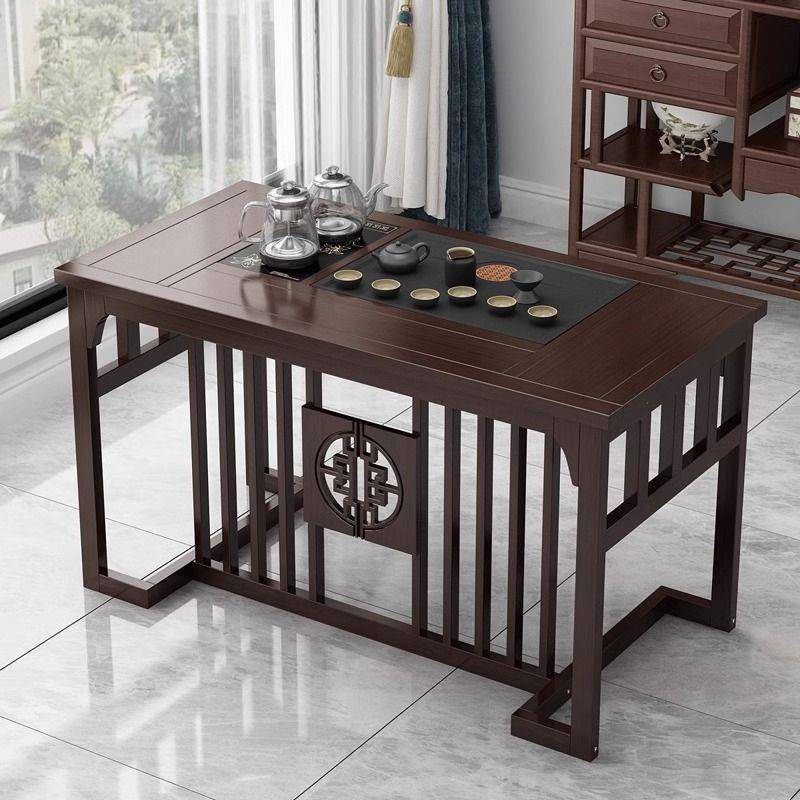 实木茶桌家用小型阳台客厅茶桌新中式一整套可移动茶桌一体泡茶台