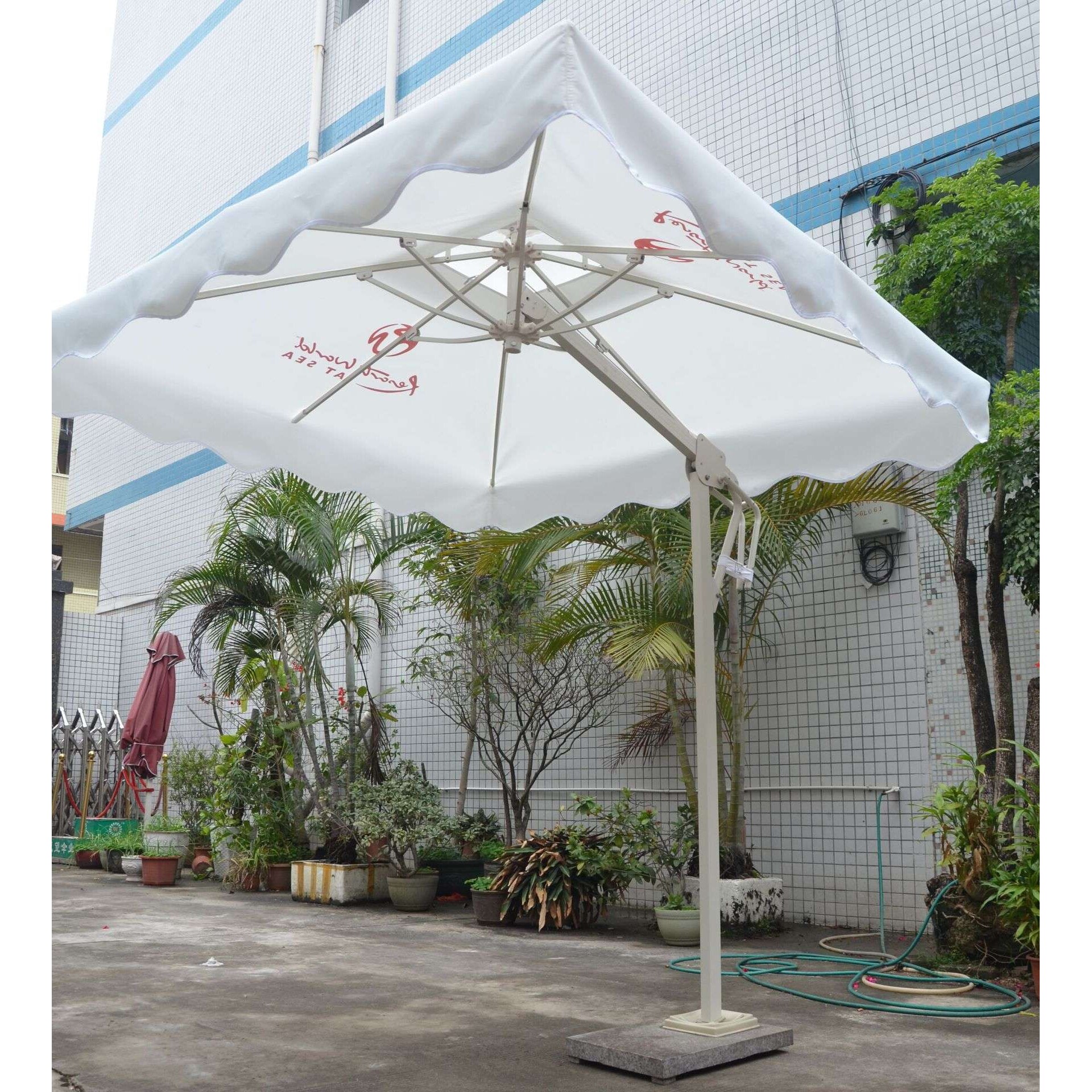 户外遮阳伞罗马伞别墅庭院遮阳伞室外岗亭广告伞双顶铝合金罗马伞