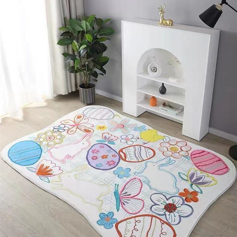 地毯儿童阅读区地垫男孩房间女童卧室床边毯加厚可爱卡通异形少女,居家布艺,地毯,淘宝优惠券,粉丝福利购,淘宝优惠卷