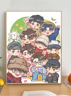 十个勤天数字油画手工填充绘画填色diy高级感来图定制治愈系外框