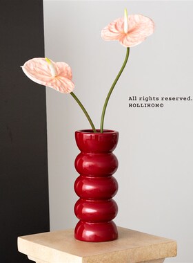 糖葫芦 红色陶瓷花瓶 插花家居玄关摆件 样板间乔迁之喜婚房布置