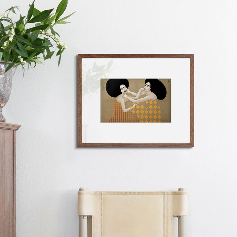 【NEW!铝合金镜面卡纸画】复古插画版画艺术墙摆台装饰画卧室画,家居饰品,现代装饰画,淘宝优惠券,粉丝福利购,淘宝优惠卷