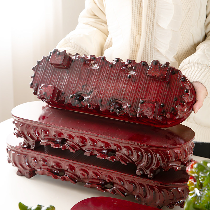 实木根雕底座椭圆形木托可挖槽花盆景瓶奇石玉石头工艺品摆件托架