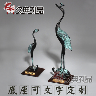 青铜器摆件灵芝鹤龟鹤延年家居工艺品摆设装饰品摆件古典