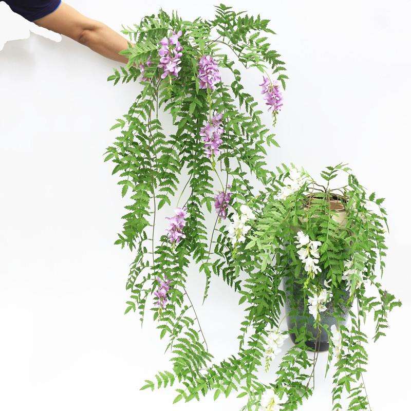 新款仿真紫藤花藤条藤蔓植物工程布景吊顶装饰仿真壁挂花假花