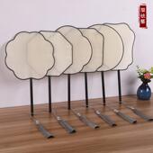 透明长柄真丝白色团扇空白绘画diy工笔熟绢白扇面定制手绘扇子