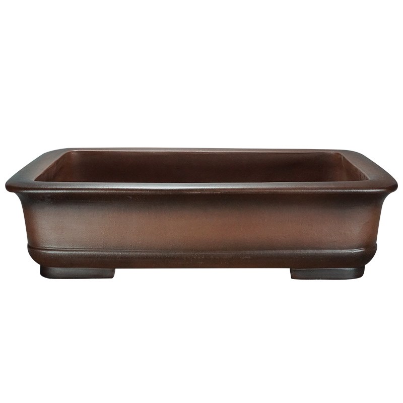 宜兴紫砂精品全手工紫泥7cm大号长方盆绿植老桩园艺盆景盆简约