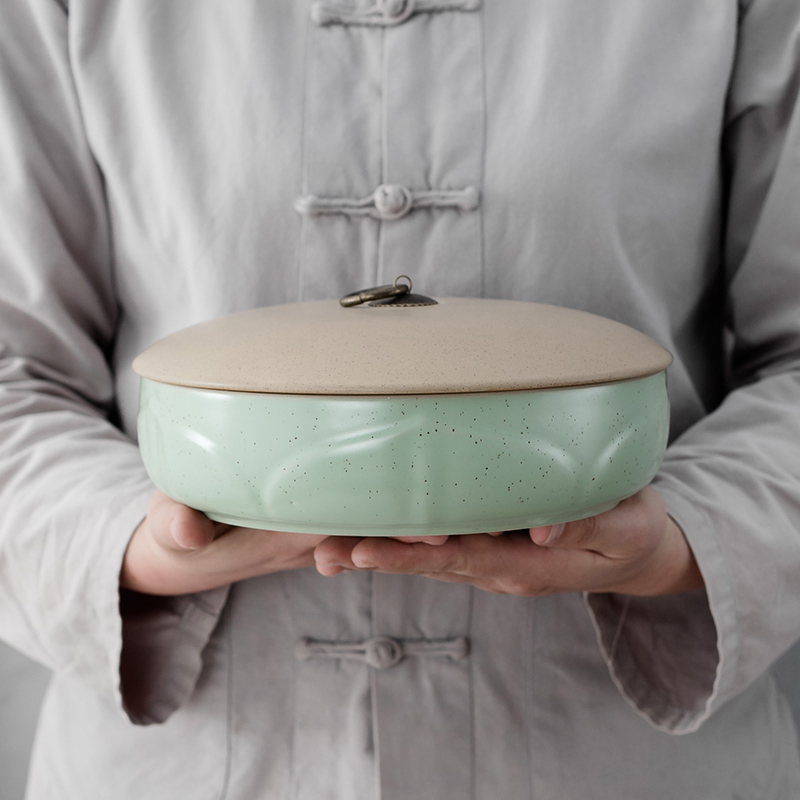 陶瓷茶叶罐茶饼罐大号醒存茶罐密封罐白茶普洱茶饼罐包装盒家用