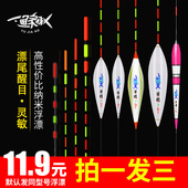 高灵敏钓轻口鲫鱼漂纳米浮漂套装 夜光鲤鱼漂醒目加粗尾浮标电子票