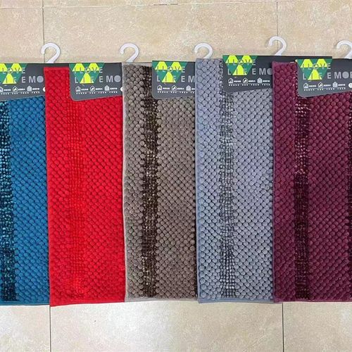 我爱生活新款家居条纹雪尼尔地垫超细纤维厚款地毯卧室玄关防滑垫