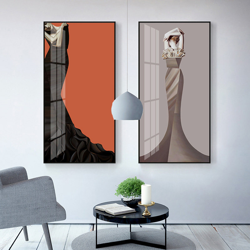 影拥 现代抽象人物装饰画 客厅餐厅玄关背景墙壁画 酒店会所挂画