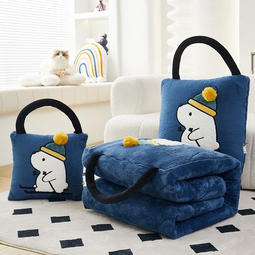 加厚加绒两用抱枕被靠垫枕头被午休空调被汽车沙发秋冬保暖二合一