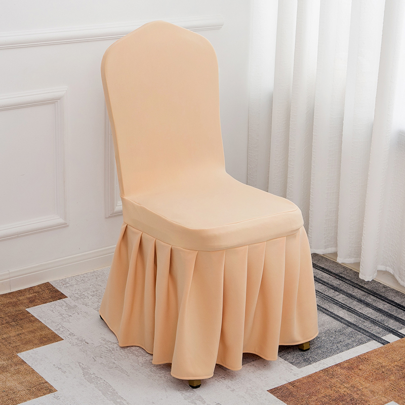 加厚空气层大裙摆弹力椅套连身酒店椅子套饭店凳子套罩婚庆餐椅套