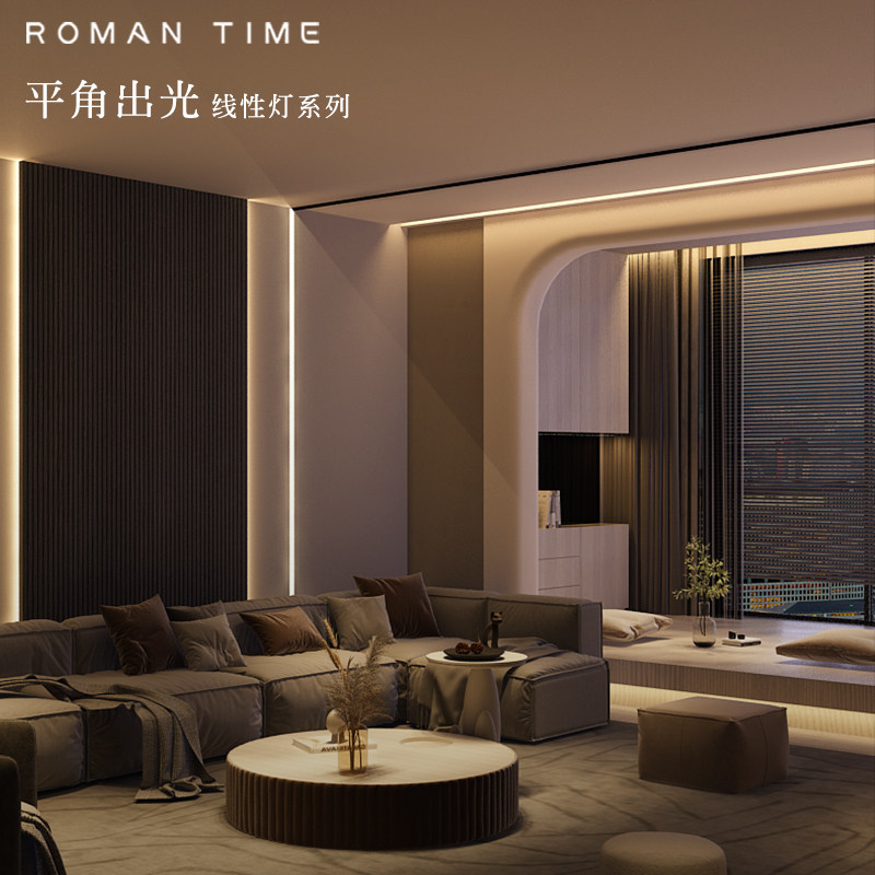 黑色面罩线性灯钛金条线条灯边吊双眼皮吊顶LED高显指灯带线型灯