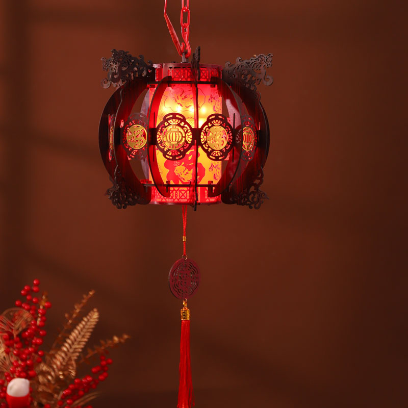 新年红灯笼2024新款旋转阳台大门乔迁古风宫灯led高端挂饰走马灯