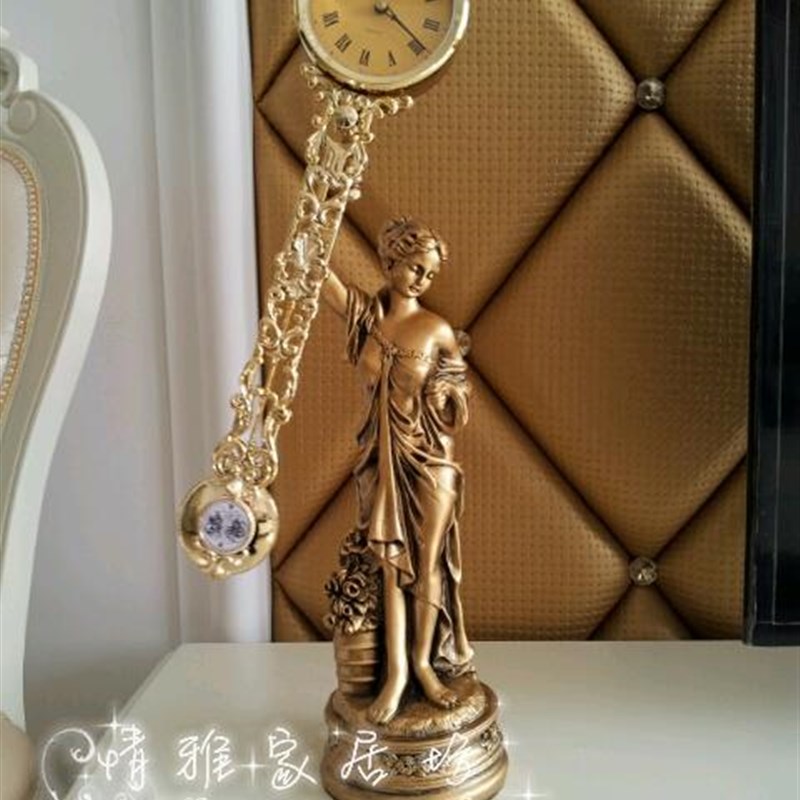 钟表摆件欧式座钟客厅 家用摆放艺术摆钟台式落地时钟大号电视柜